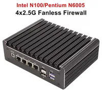 Topton 4 LANs i226-V 2.5G Solid Fanless Firewall Mini PC Intel N100 Pentium N6005 DDR4 COM USB-C pfSense OPNsense ESXi Computer 1