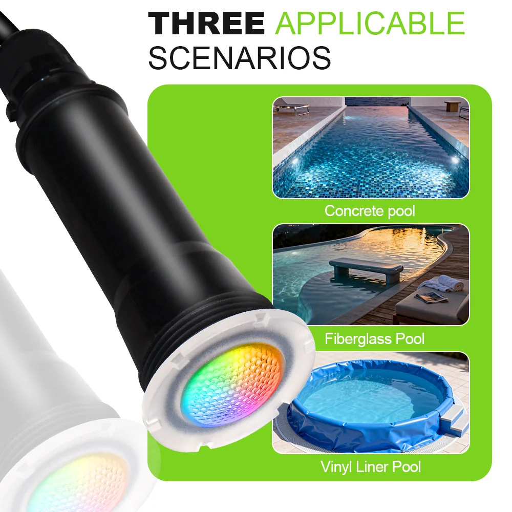 12W 18W RGB LED 스파 조명 AC12V 니치리스 매립형 피팅 교체용 수중 욕조 램프 수영장 전구 D55mmxH161mm