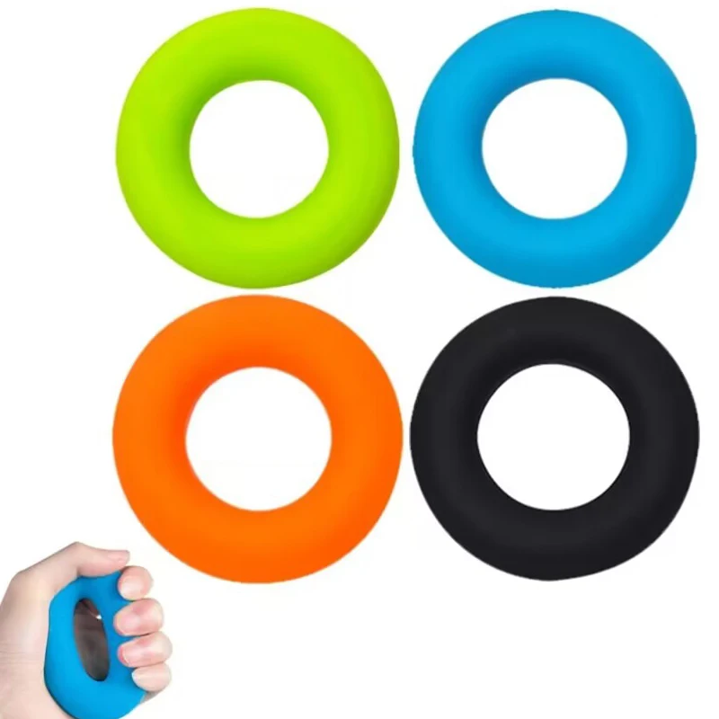 

4Pcs Silicone Grip Ring Gripper Trainning & Exercise Portable Finger Trainer Grip Massage Ball Relieve Stress Train Fingers