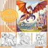1 pc Cozy Family Dragon World Coloring Book 26 Sheets Relax & Soothing Designs Perfect Gift for Kids Adults 3