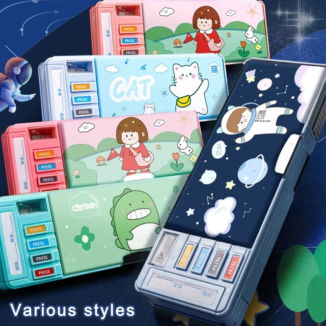 Stationery Kids Cartoon Pencil Storage Box  Plastic Pencil Box - Cute  Pencil Case - Aliexpress