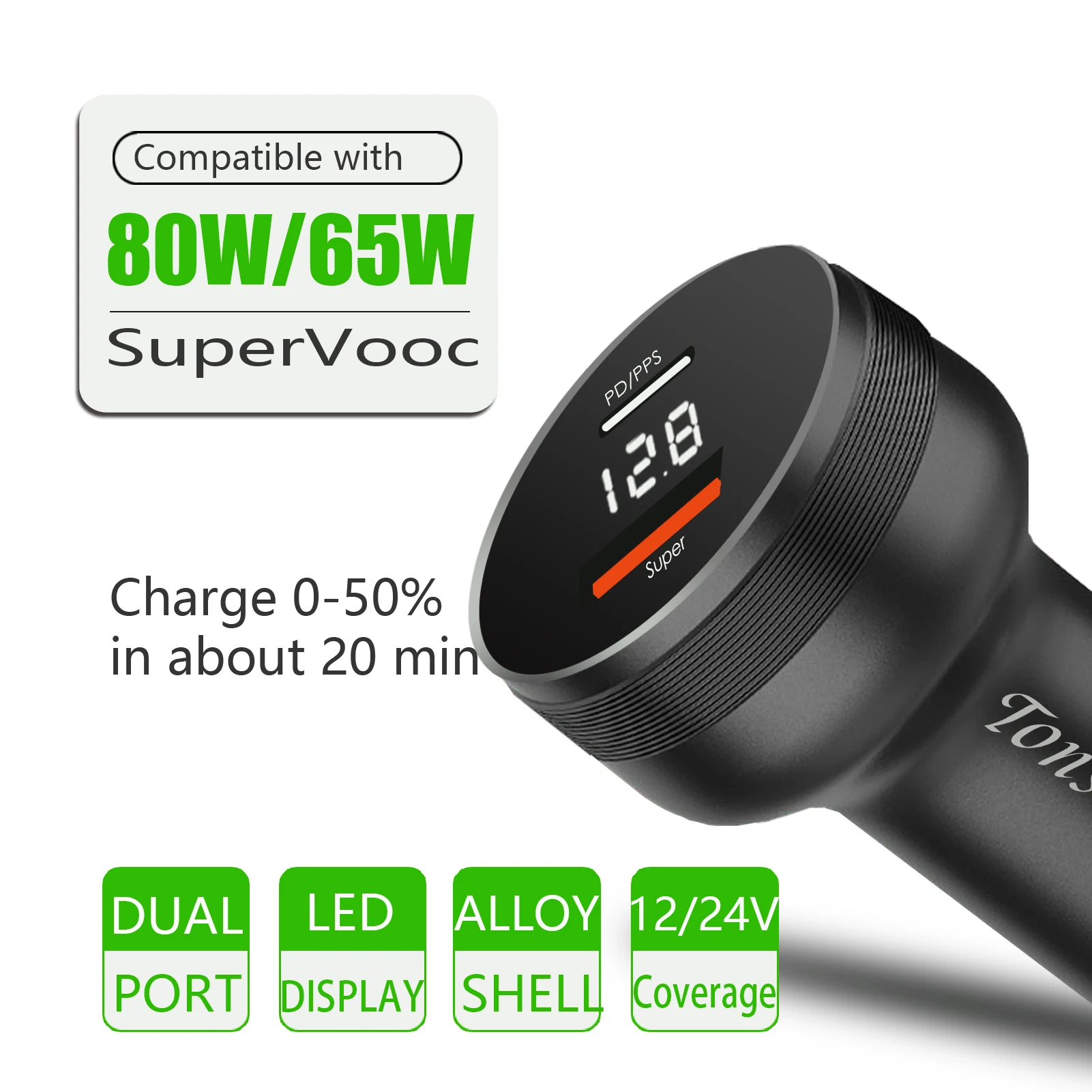 OPPO 용 Supervooc 차량용 충전기 찾기 X5/X3/Reno8/A54/A74/A96, OnePlus11/10T/Nord CE 3/CE 2 용 워프 차량용 어댑터 80W/65W/, Realme 9/GT