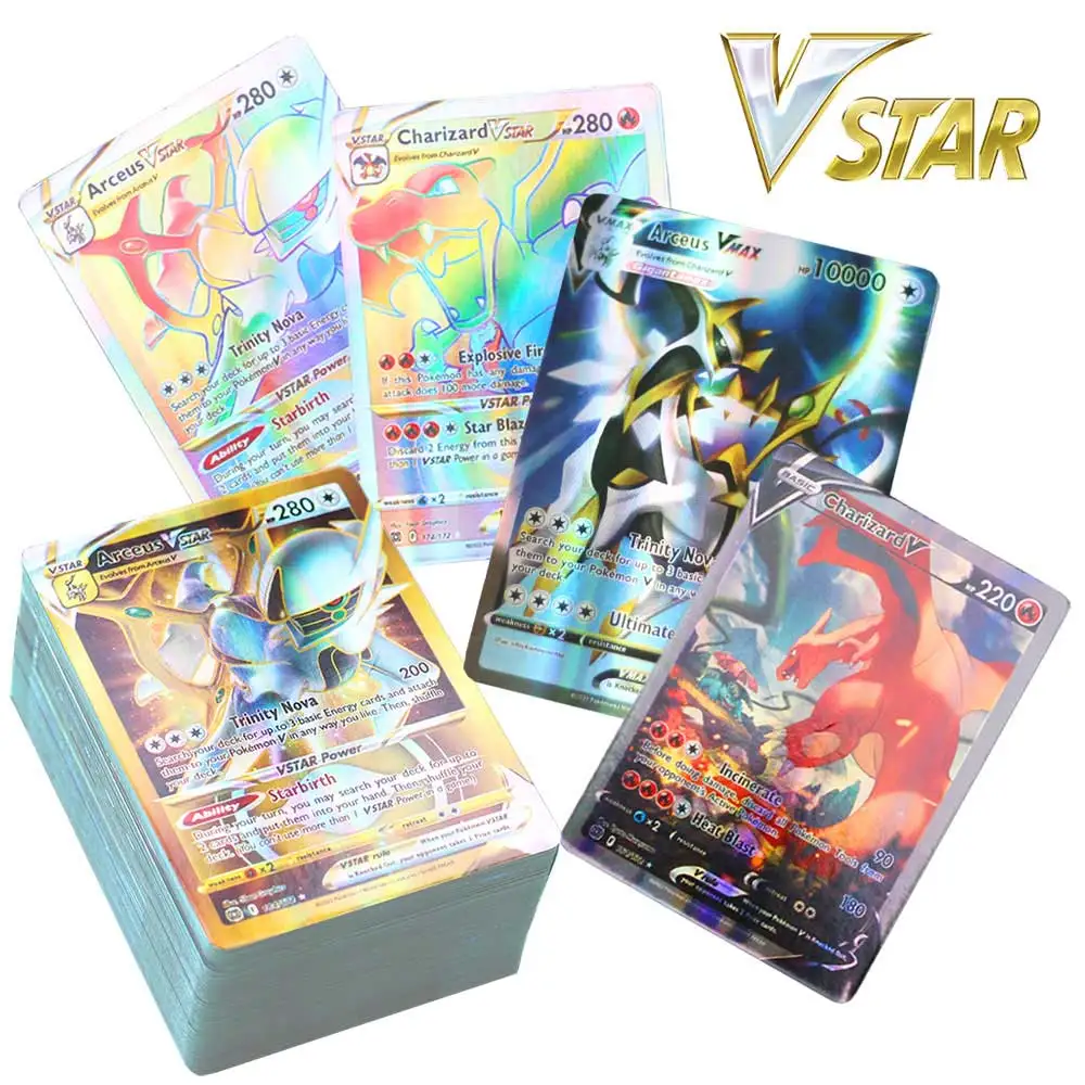 Cartes Pokemon Holographiques Vstar Vmax GX En Lettres Anglaises Avec 