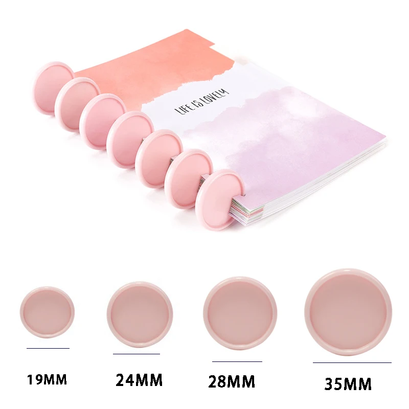 

19MM 24MM 28MM 35MM Loose-leaf Mushroom Notebook Hole Solid Binding Disc Buckle Office Supplies Binder Ring 100PCS