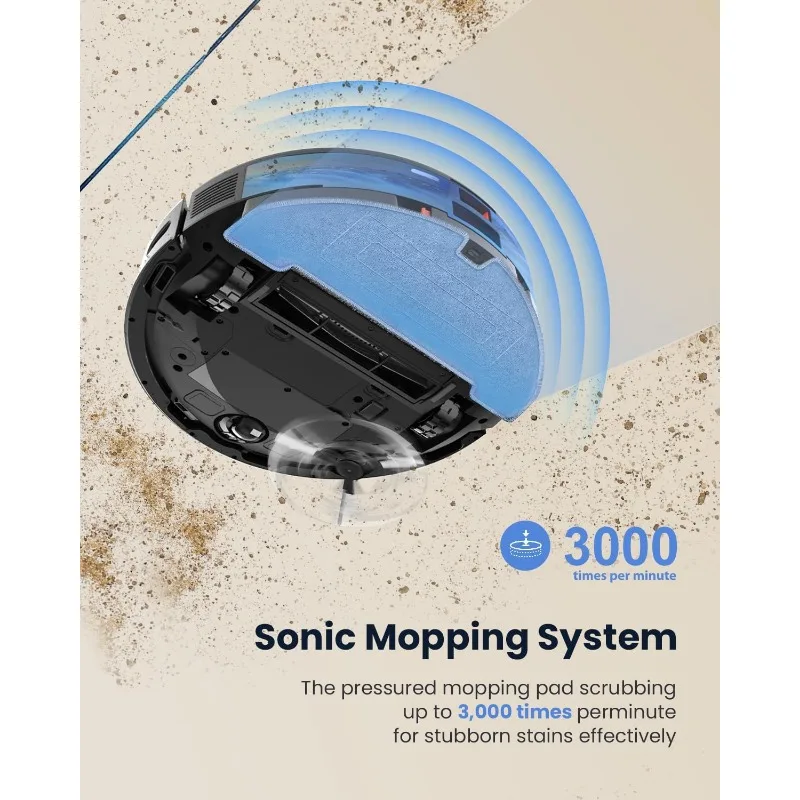 Proscenic X1 Robot Vacuum and Mop with Self Emptying for 45 Days, Ultrasonic Wiping System, 3000 Pa Suction, LED Screen