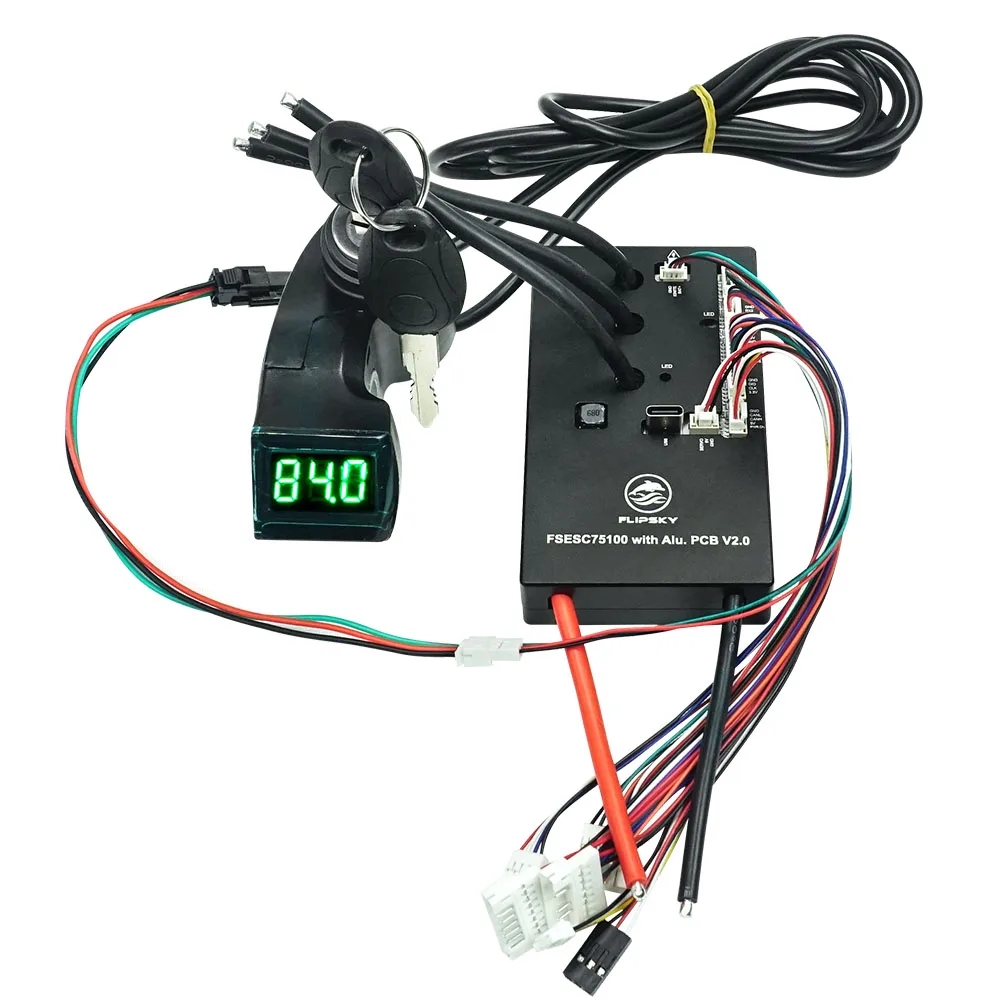 

Flipsky FSESC 75100 в с алюминиевой печатной платой 75 в ESC контроллер скорости с ключом переключателем на основе VESC для электрического скутера, электровелосипеда