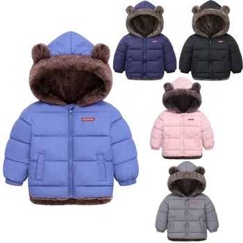 Baby Boys Girls Thick Jackets Winter Hooded Cotton Outerwear Children's Cashmere Padded Fleece Coat Kids Warm Snowsuit Clothes 1