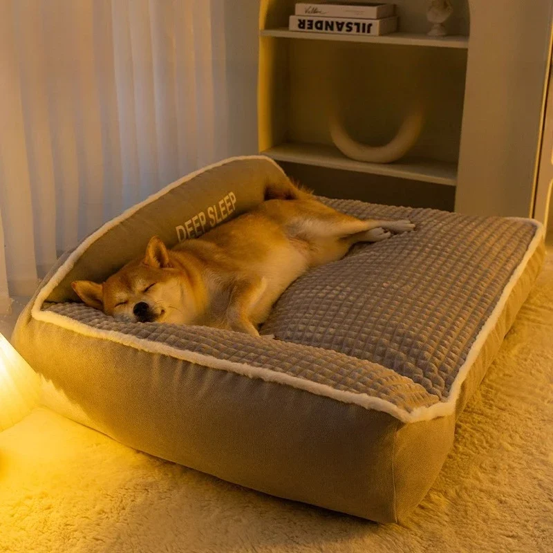 Autumn Winter Dog Cat House Warm Thick Shape Plush Cushion Pet Products Supplies House Accessories Washable Soft Dog Beds Mats 1