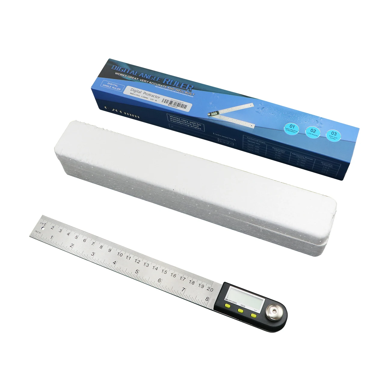 Digital Angle Protractor Shahe 0-200/300mm Digital Protractor Angle Ruler Electron Goniometer Angle Finder Meter Gauge Measuring Tools