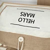 DINYAO Jute Cotton Fabric Splicing Handbags Fashion Eco-Friendly Shopping Bags Large Capacity Simple Printed Letter Tote bag 5