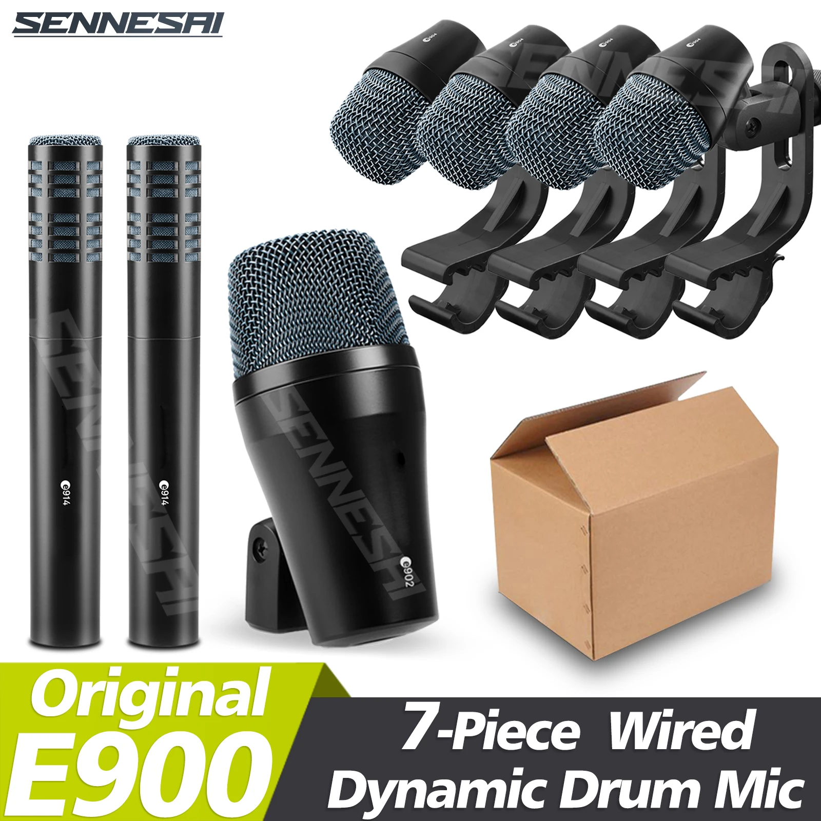 

Новинка! Проводной динамический барабанный микрофон E900 из 7 предметов (цельнометаллический) E902 Kick Bass,E914 конденсаторные тарелки Mic,E904 Tom/Snare Set-Use