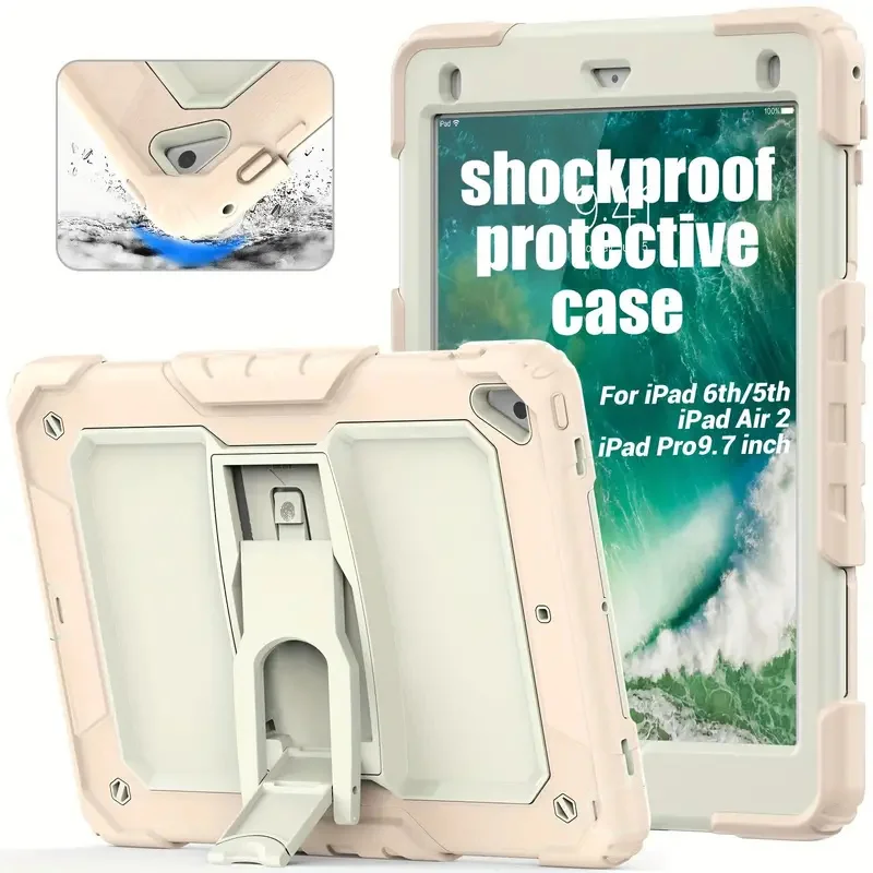 

For Ipad Case Pro 11 Air5 4 3 10.2 Case Kids Safe Silicon Pc Hybrid Shockproof Stand Tablet Cover A2316 A2324 Protective Case