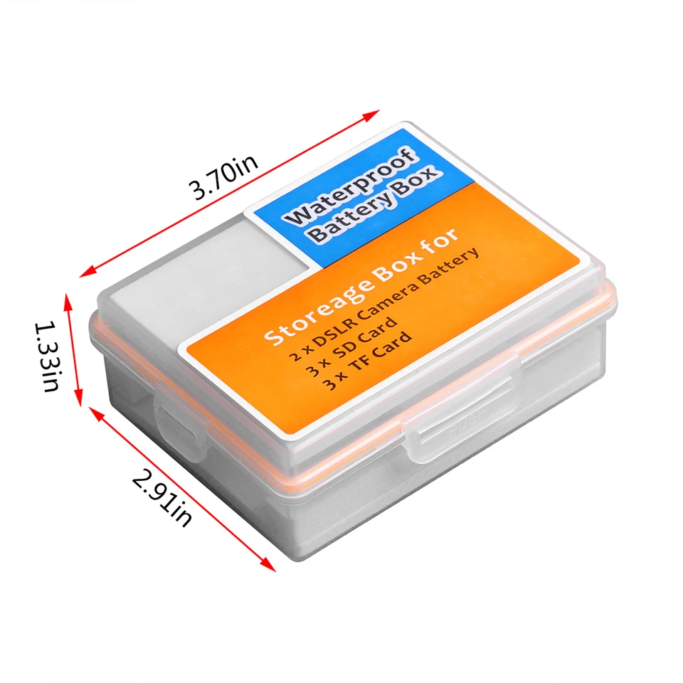 Custodia Per Batterie E Schede SD – Contenitore Per 2 Batterie, 4 SD E 3 CFA, Organizer Da Viaggio Per Fotocamere