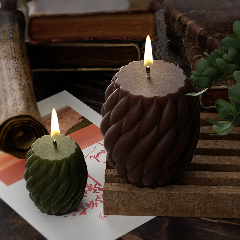Rotate Wave Raindrop Column Candle Making Tool Geometric Spiral Cylinder Soap Resin Silicone Mold Multi Size Chocolate Ice Mould