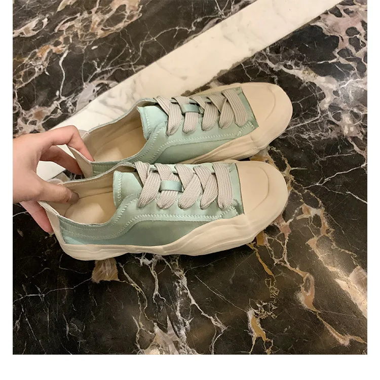 Satin Casual Lace-up Women Sneakers - true deals club
