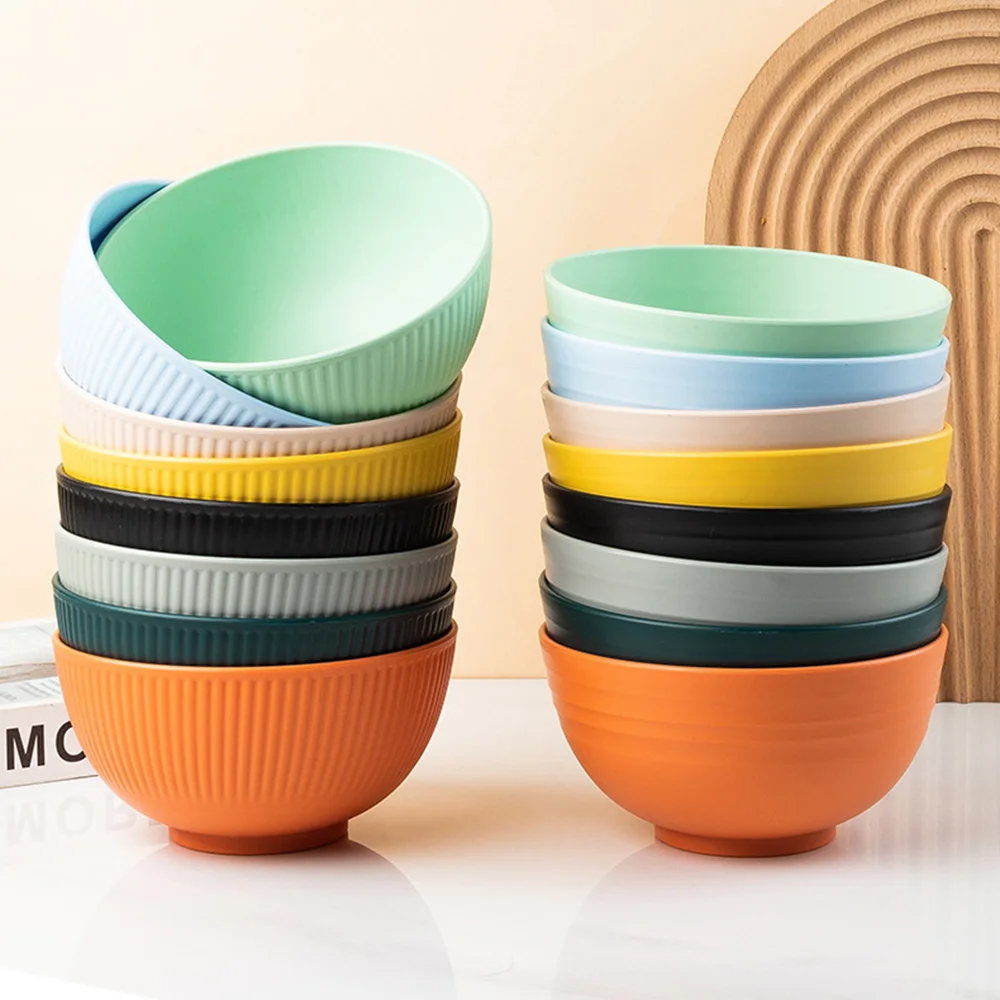Eco-Friendly Unbreakable Wheat Straw Bowls - Set of 8