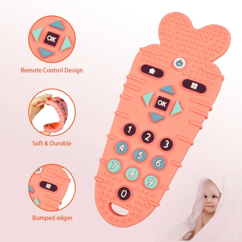 HUYU 어금니 씹는 장난감 실리콘 진정 Teether 조기 교육 감각 장난감