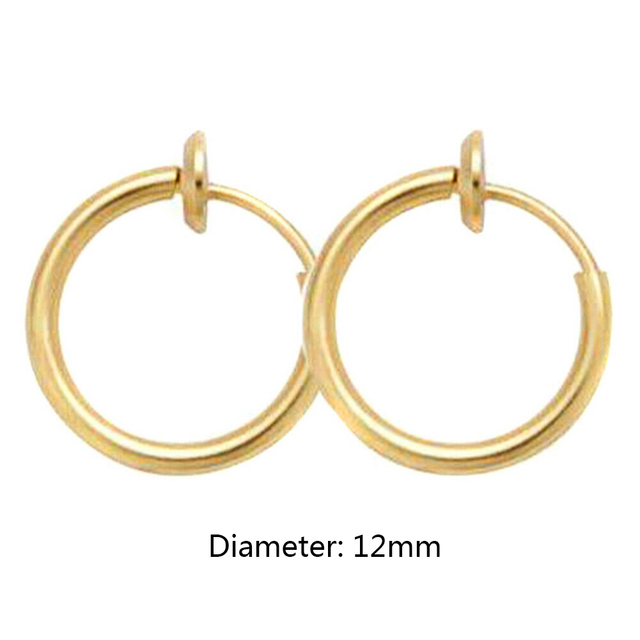 Simple Non Piercing Hoop Earrings For Women Men Teens Titanium Steel Earrings Hoops Fake Piercing Fashion Jewelry