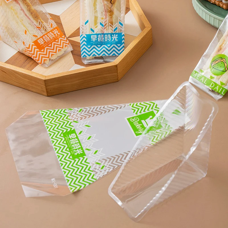 100 Pieces Transparent Anti-Fog Disposable Triangle Sandwich Bags 17.5x23.5cm for Sandw... - SKU TSB01204 - UGI Packaging