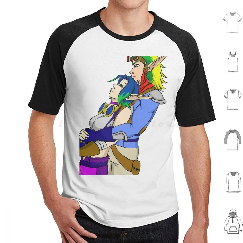 Jak E Keira - Jak E Daxter Videogioco T Shirt Cotone Uomo Donna Stampa Fai Da Te Jak E Keira Jak E Daxter Videogioco