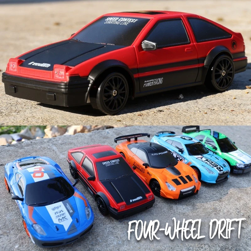 RC Car 2.4G 15km/H 1:24 Four-wheel High Speed Drive Drift Cars Rubber and Drift Two Types of Tires Simulated Racing Toys For Boy 3