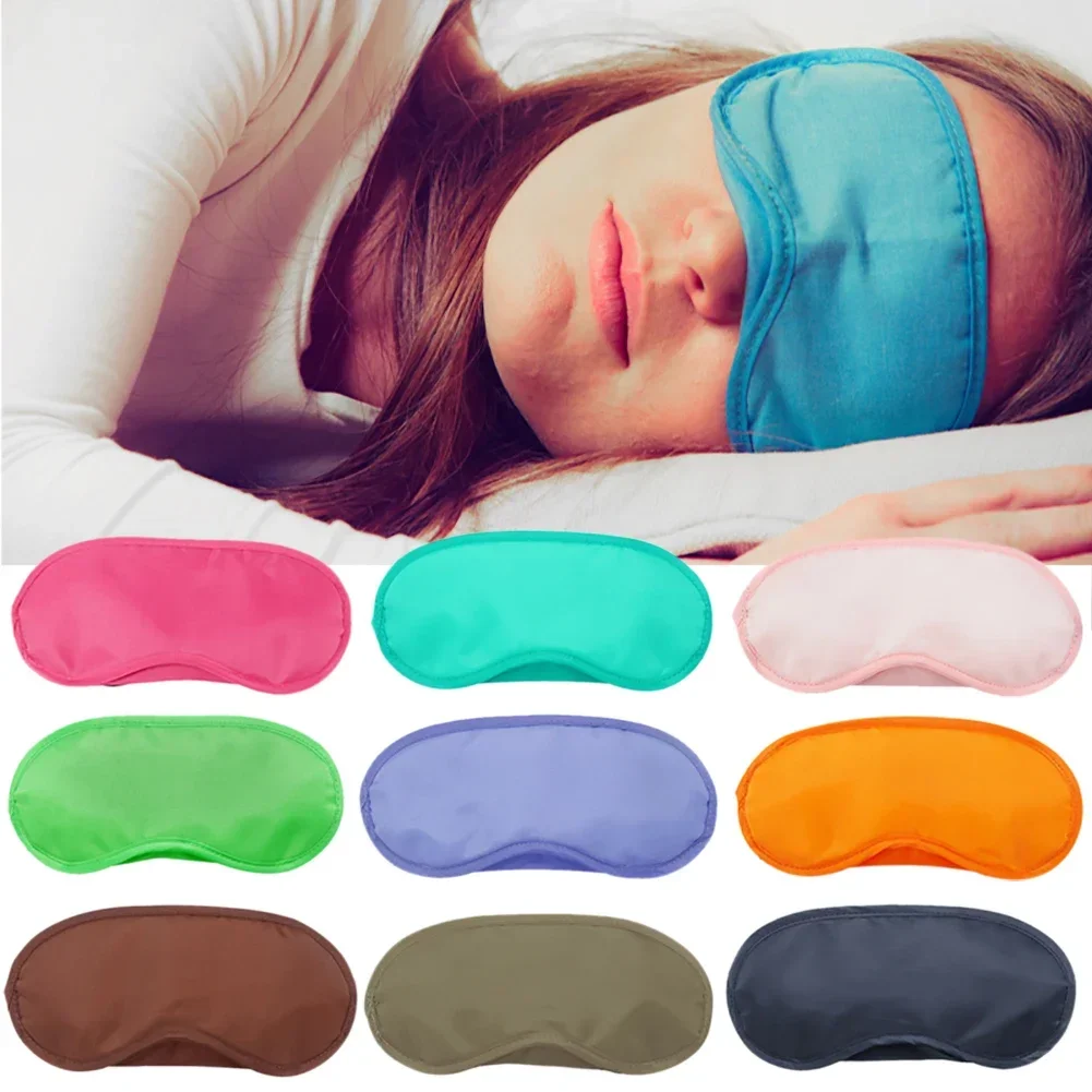 10PCS Silk Sleep Eye Mask Padded Shade Eye Cover Patch Sleeping Mask Eyemask Blindfolds Travel Relax Rest Women Men
