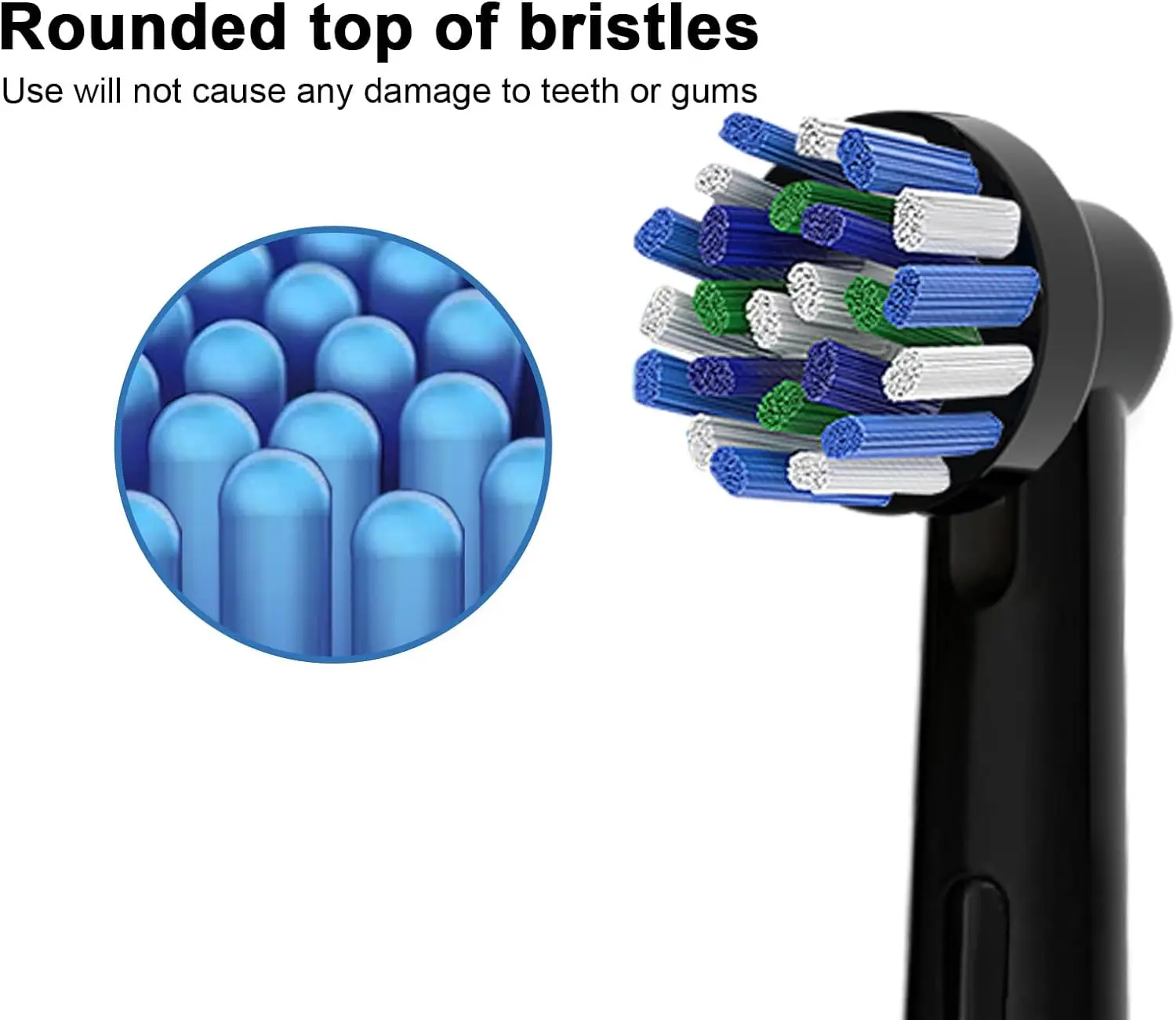 Cross Generic Electric Toothbrush Heads for Oralb Braun Crossact Toothbrushes Compatible with Most Oral-B Bases- Quality Action 6