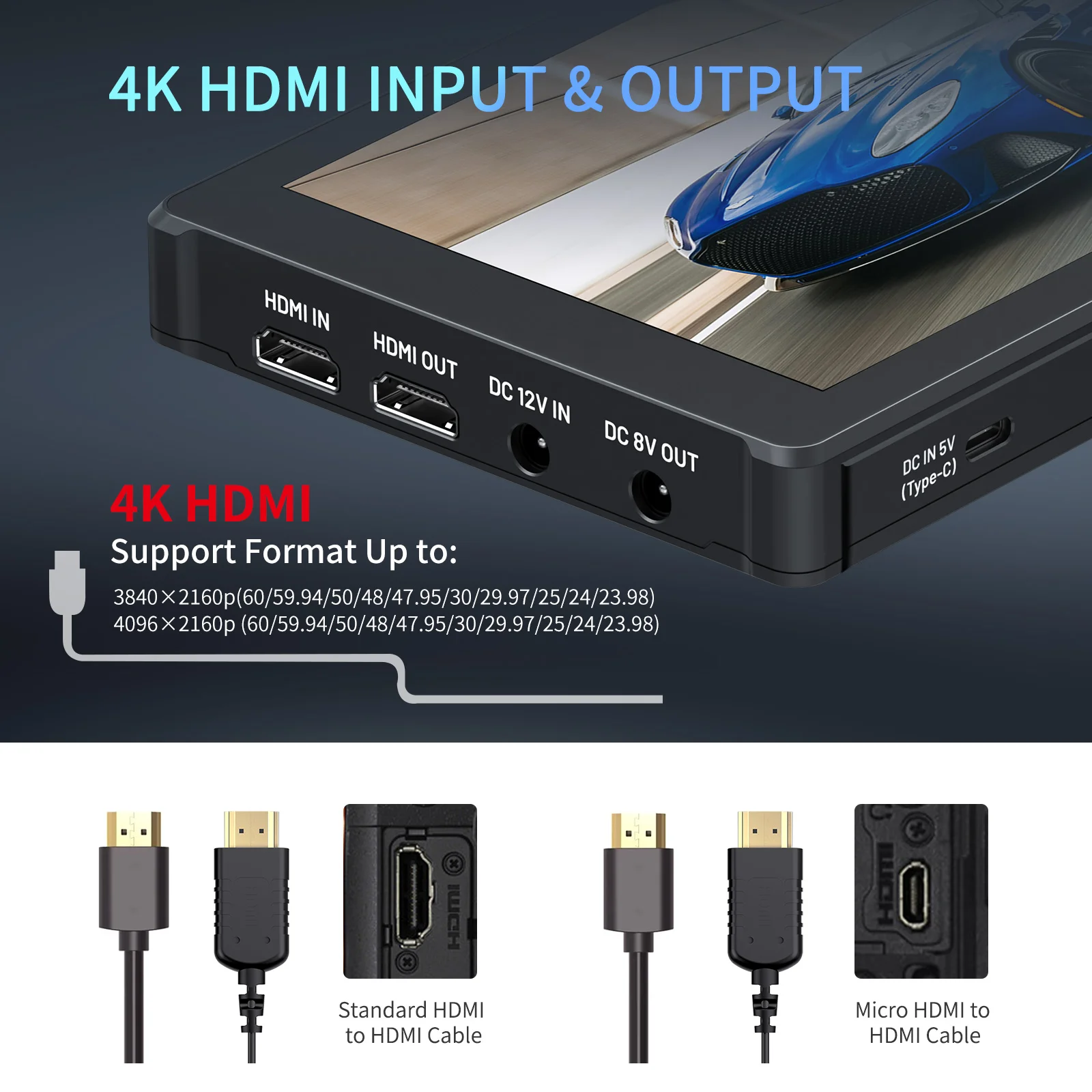 FEELWORLD F7 PLUS 7インチ 1200nit HDMI 2.0 タッチスクリーン カメラ