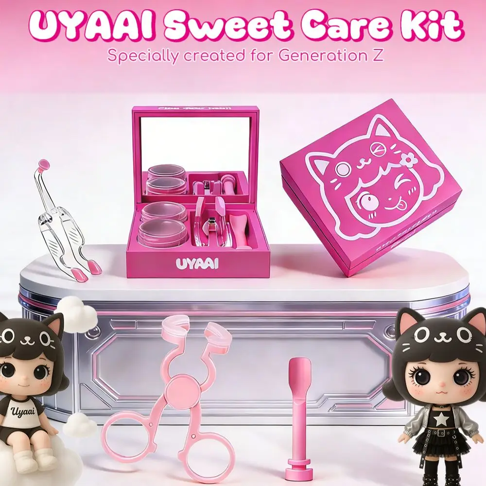 Contact Lens Care Kit - Cleaning Solution, Case, and Insertion Tool