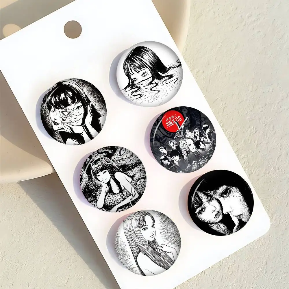 Junji Ito Horror Manga Cute Anime Figure Handmade Tinplate Brooch Badge