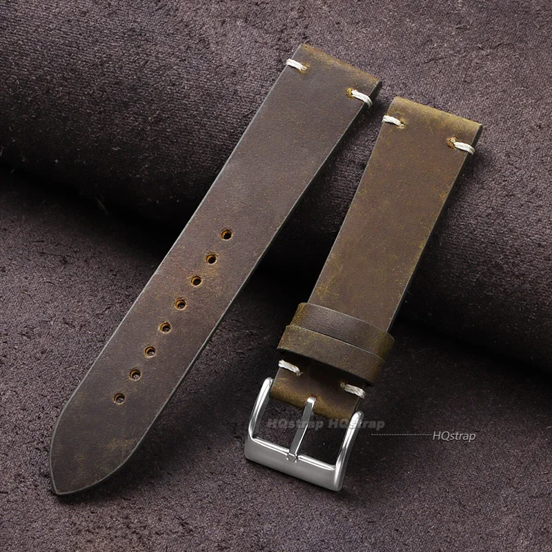 Premium Calfskin Leather Universal Sport Watch Band - Brown Replacement Strap
