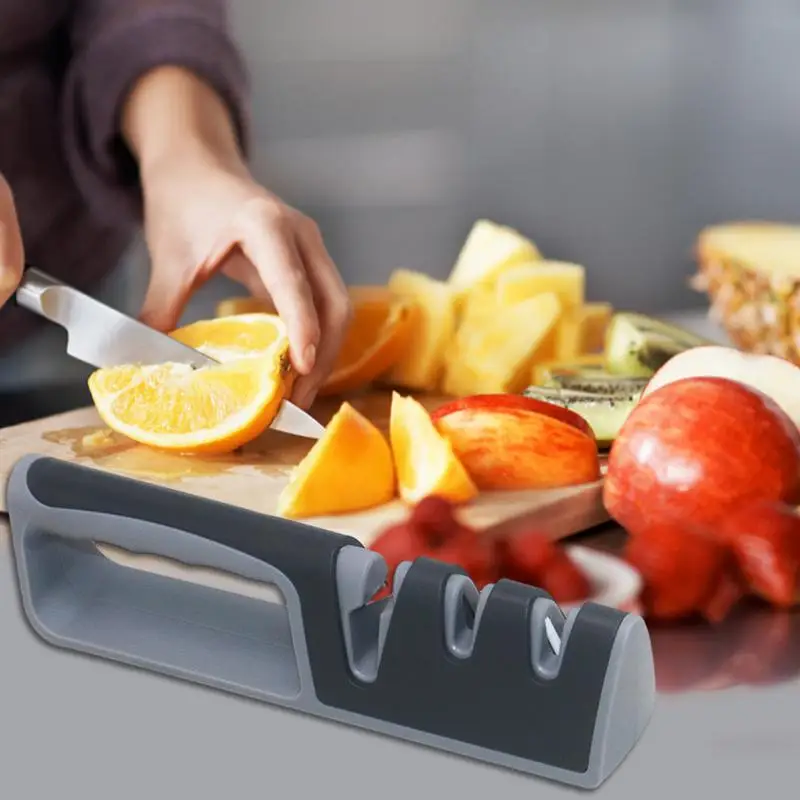 

Knife Sharpener Easy Storage,Stable Non-Slip Base,Soft Grip Rubber Handle,Straight & Serrated Knives For Kitchen Accessories
