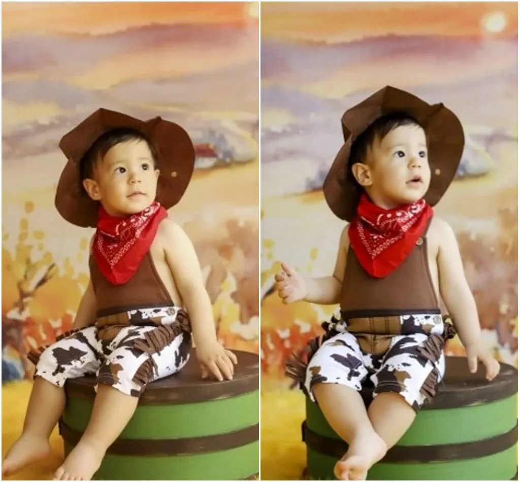 Baby Boy Clothes cowboy Costume Infant Toddler Cowboy Set 3Pcs