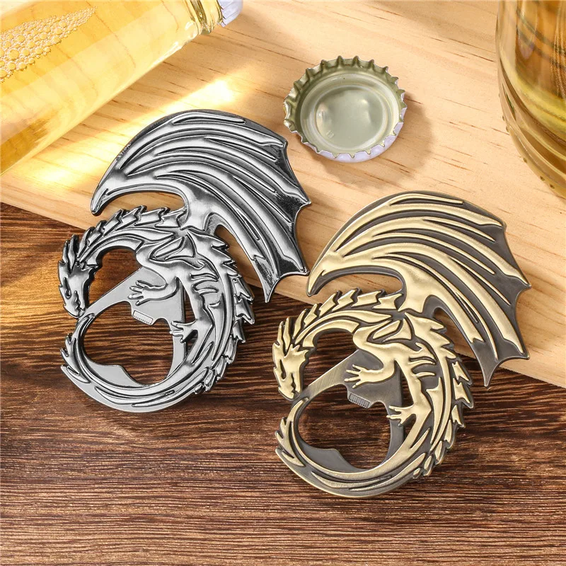 Vintage Drachenform Metall-Flaschenöffner Bier-Getränkeöffner Werkzeug für Zuhause Küche Bar Club Korkenzieher Hochzeit Party Geschenkset – Detail 1