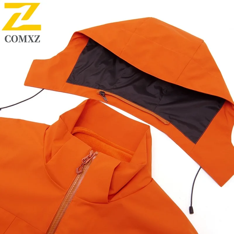 COMXZ Men's Outerwear 3 in 1 High Quality Windproof Waterproof Ski Camping Work Trench Coat Hiking Minimalist Lightweight Jacket