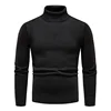 Mens Autumn Winter Turtleneck Sweater Mens Casual Slim Solid Thicken Fleece Warm Knitted Pullover Street Versatile Knitwear 4XL 1