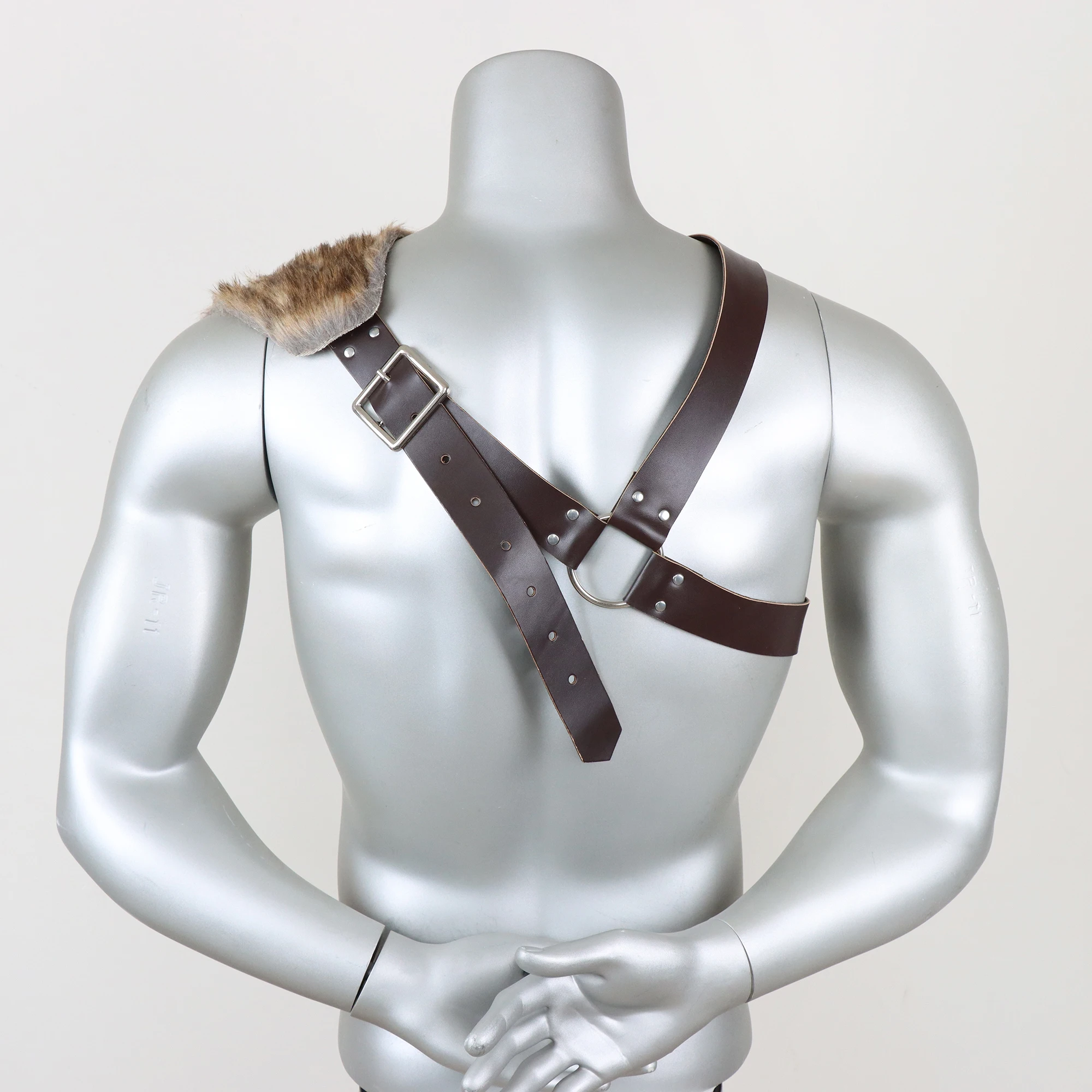 Medieval Knight Role Play Fantasy Double Wide Faux Leather Belt Bag Viking Renaissance Shoulder Armor Pirate Costume Accessories
