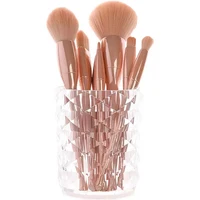 Cosmetic Storage Dustproof Makeup Brush Storage Bucket Cosmetic Brush Holder Cup For Dressing Table Transparent Pen Holder 1