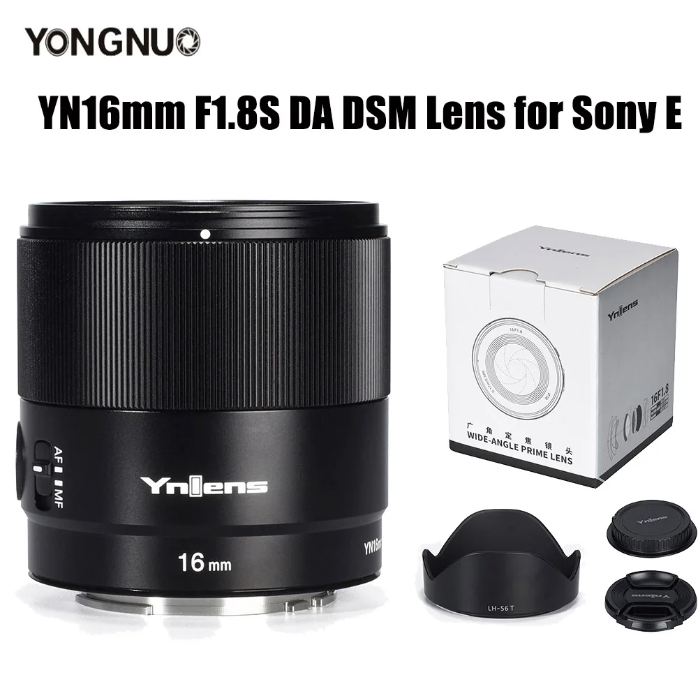 

Объективы для камеры YONGNUO 16 мм yn16мм F1.8S DA DSM широкоугольный объектив с широким углом для Sony E Mount