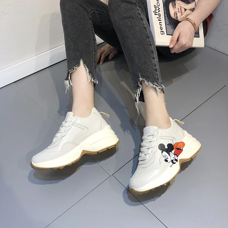 Women's Casual Sports Shoes Autumn New Round Head Splicing Front Lacing Anti-slip Wear-resistant Low-top Shoes 4