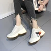 Women's Casual Sports Shoes Autumn New Round Head Splicing Front Lacing Anti-slip Wear-resistant Low-top Shoes 4