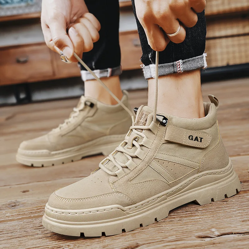 

Men's shoes in the fall and winter new British style thick bottom with high-top board shoes men retro men's work shoes