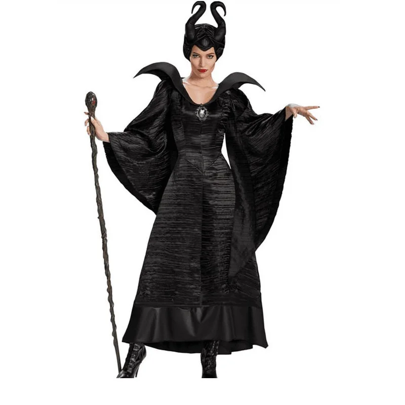 

Halloween Sleeping Curse Dark Witch Costumes For women Carnival Party Witch Cosplay Costume Set Adult's Stage Play Demons Dress