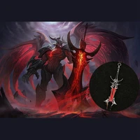 League of Legendes the Darkin Blade Enamel Model Pendant Necklace for Men Boys LOL Aatrox Chain Necklace Fans Cosplay Jewelry 1