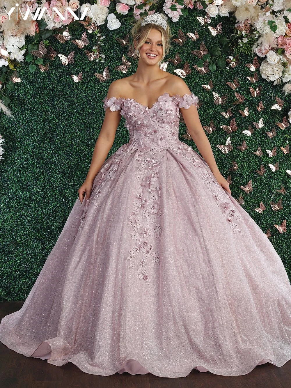 

Pink Sweetheart Neck Quinceanrra Prom Dresses Graceful 3D Flower Princess Long Off The Shoulder Sweet 16 Dress Vestidos