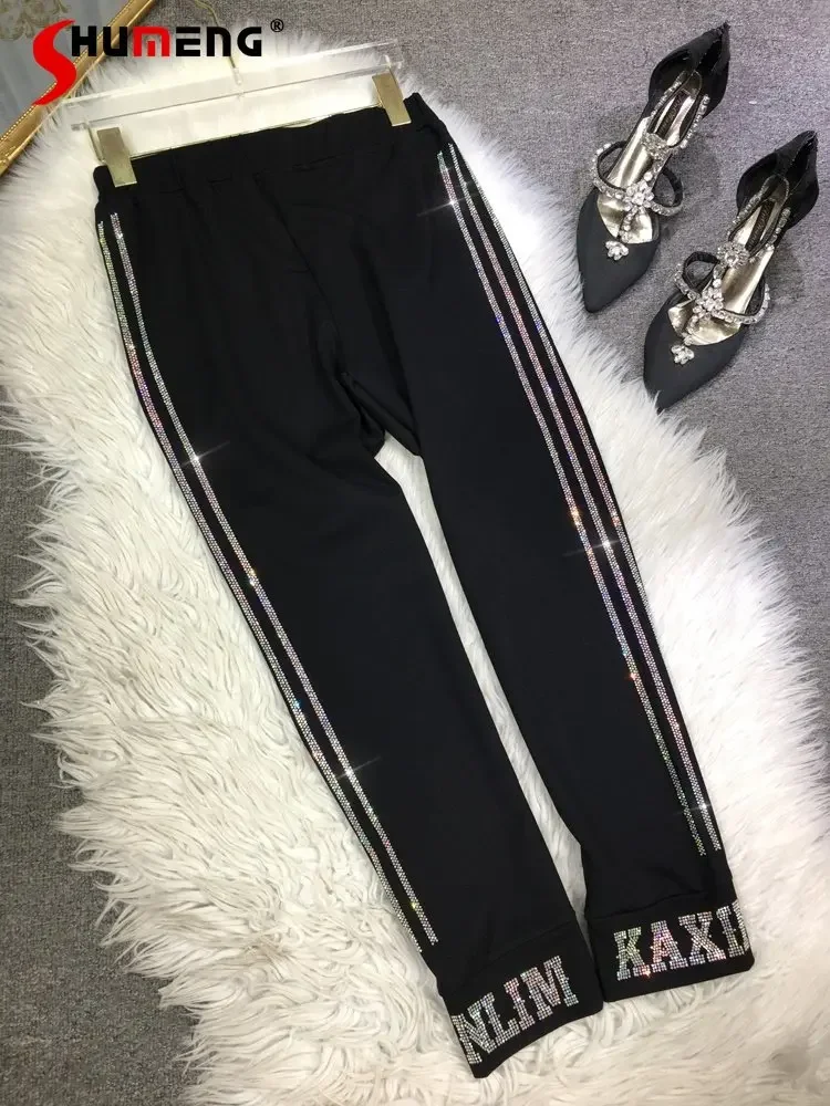 heavy-industry-rhinestone-leggings-women-spring-summer-new-high-waist-slimming-loose-pants-fashion-all-match-black-skinny-pants