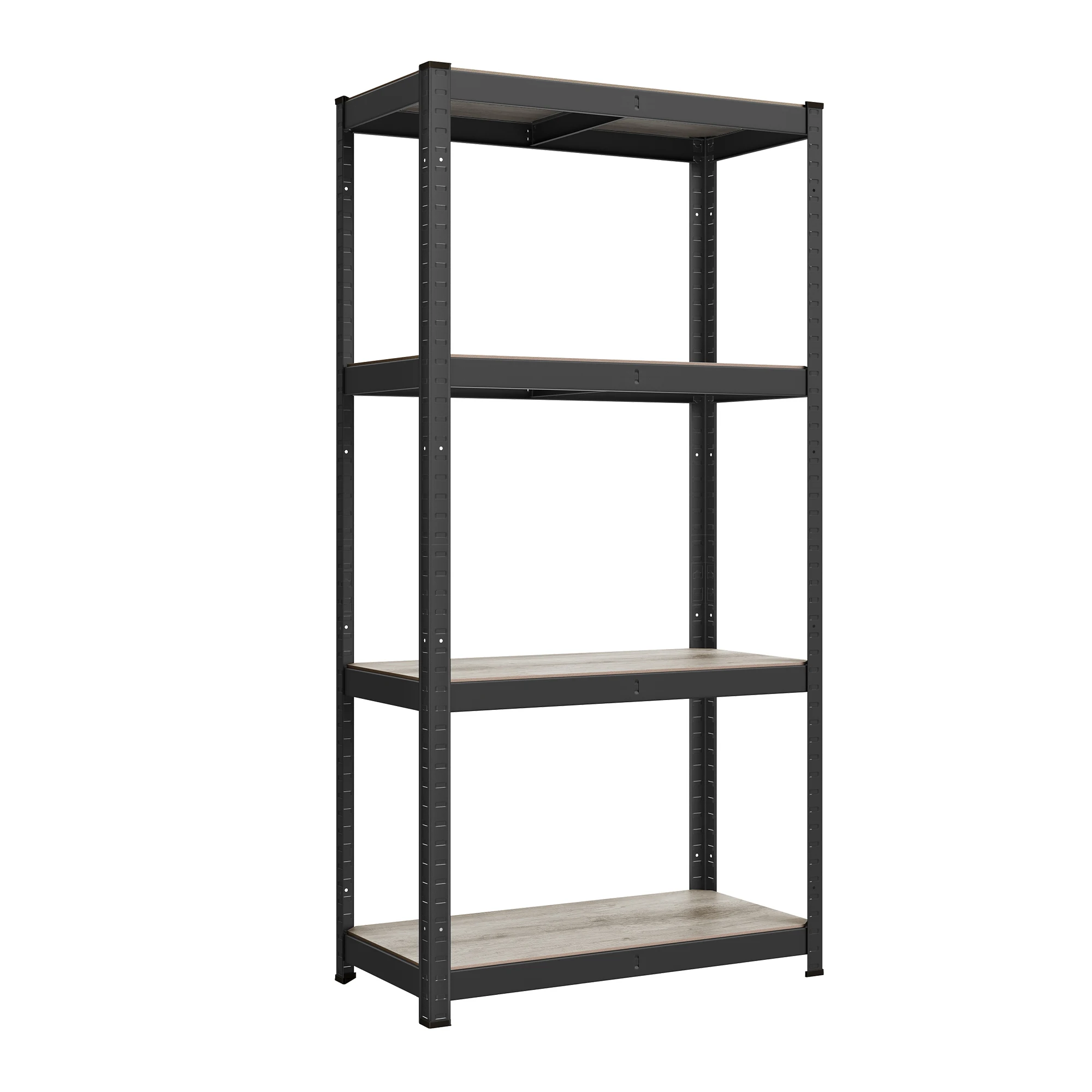 SONGMICS Standregal, Bücherregal, Lagerregal, 4 Ebenen, Küchenregal, verstellbare Ablagen, greige-schwarz