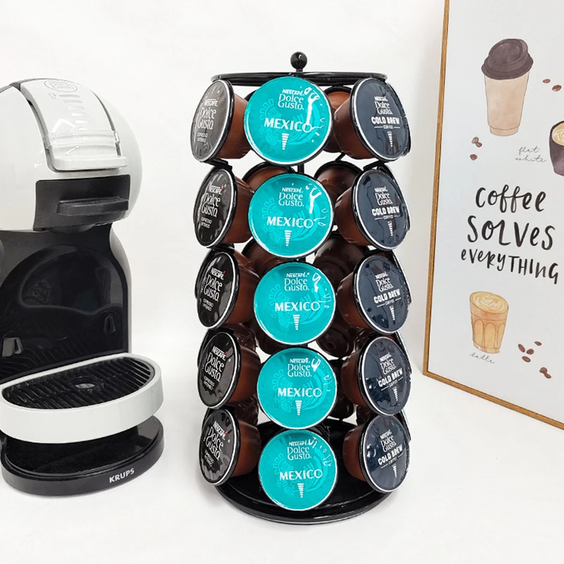 

Вращающаяся металлическая подставка для капсул для кофе Dolce Gusto, 35 шт.