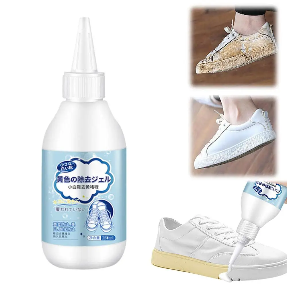 Shoe Whitener Shoe Whitening Cleaner Yellow Dirt Stain Removal No-Wash White Shoes Cleaning Jelly For Sneakers Canvas Shoes K8M4