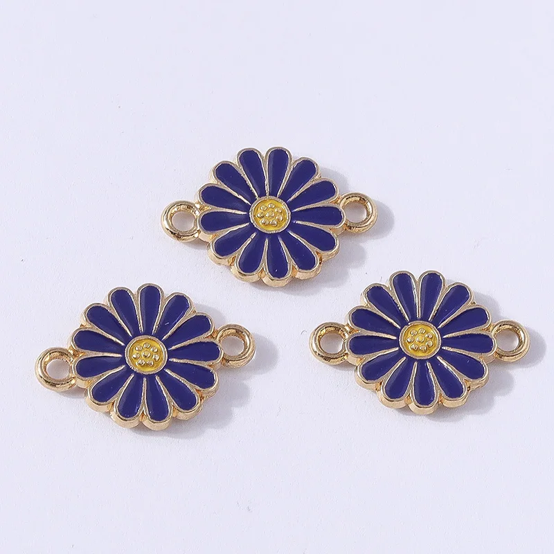Duarte 20 Teile/los Mode Bunte Emaille Blume Charms Anschlüsse für Schmuck Machen DIY Armbänder Halsketten Handgemachte Handwerk Geschenk – Detail 11